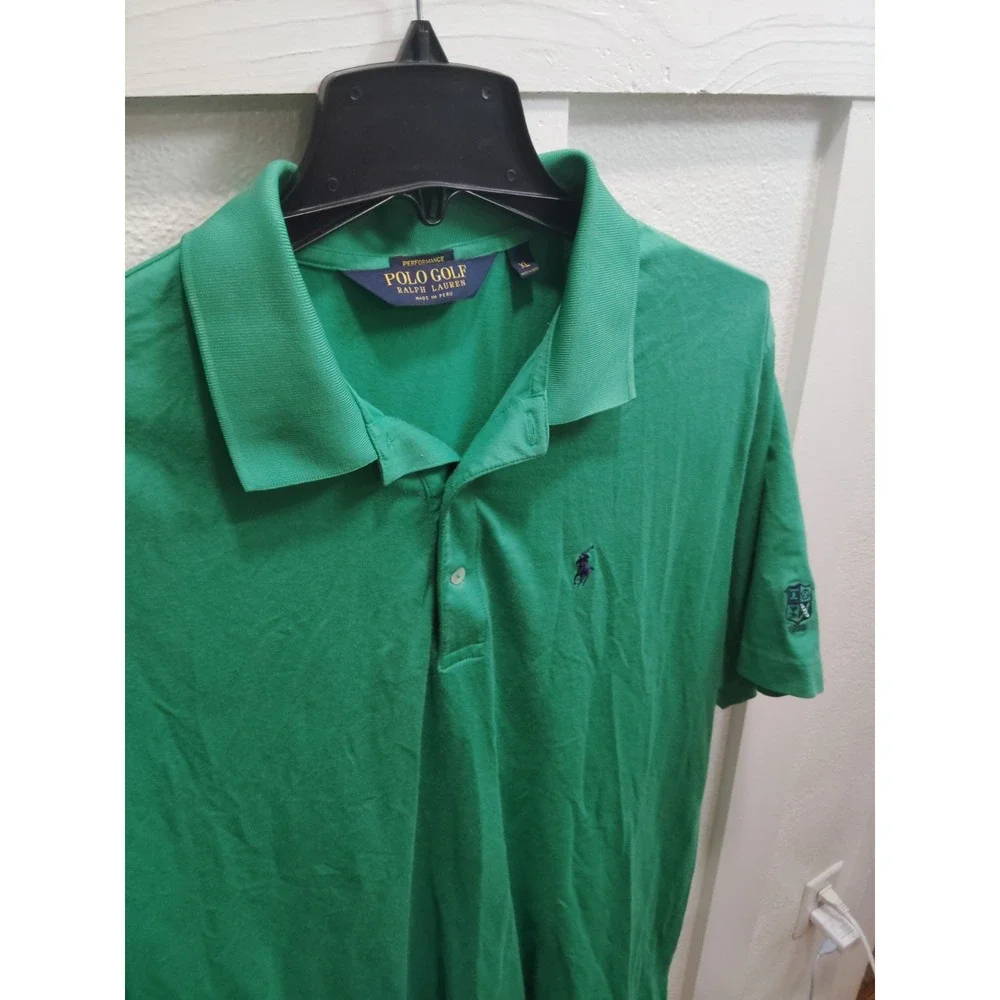Polo Ralph Lauren Performance Golf Shirt Men's XL Green Evergreen Pony Crest